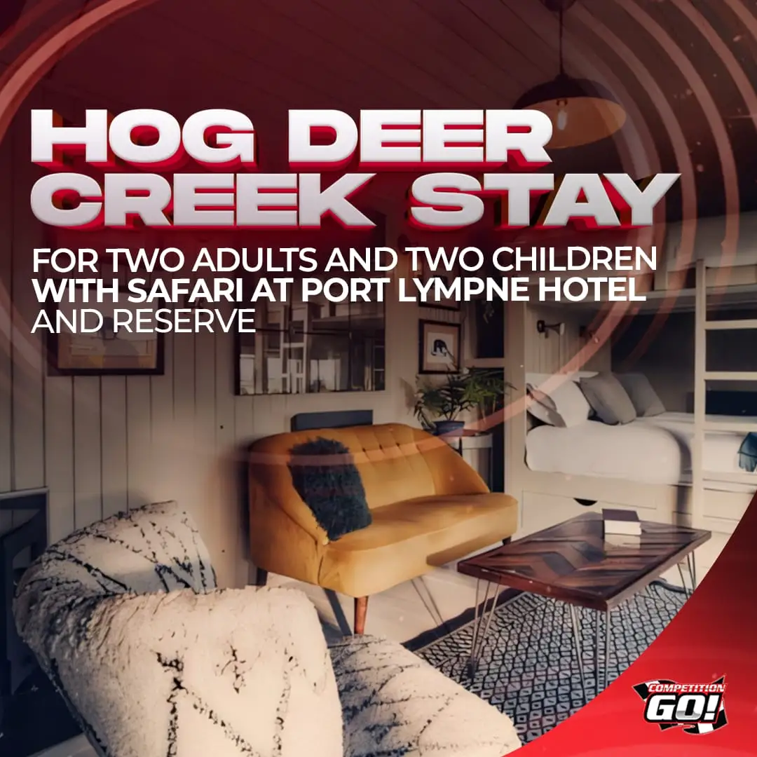 HOG DEER CREEK STAY FOR TWO ADULTS AND TWO CHILDREN WITH SAFARI AT PORT LYMPNE HOTEL AND RESERVE